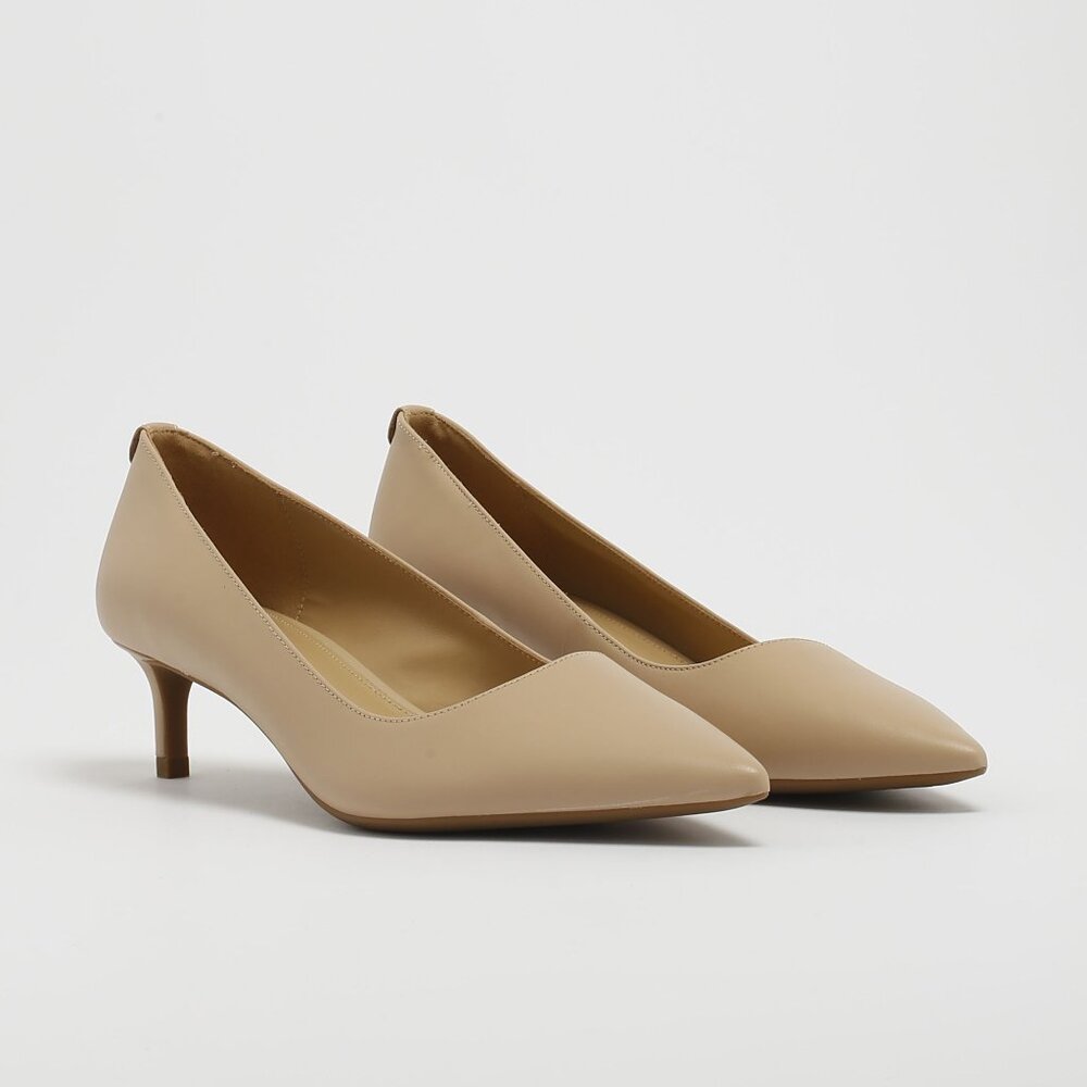 Michael Kors | Flex Leather Mid Heel Pumps | Powder | 8 M